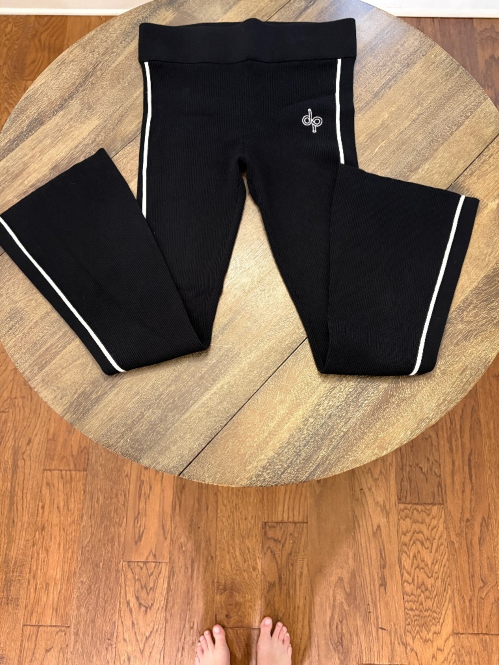Anthropologie Daily Practice Ribbed Track Pants/Leggings Size Medium Black